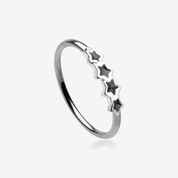 Black Stars Infinite Steel Bendable Hoop Ring
